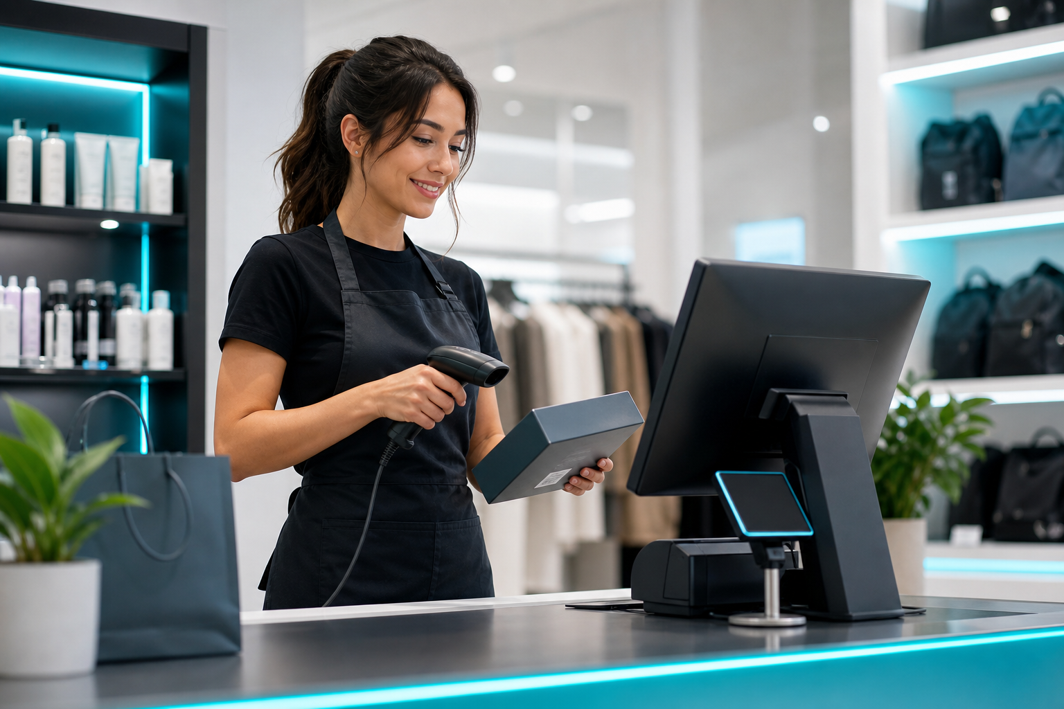 Retail shop checkout counter